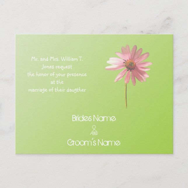 Cheap Wedding Invitation Postcards (Front)