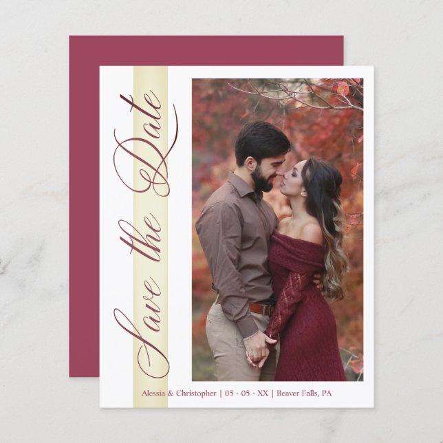 Cheap Wedding Romantic Hand Lettered Photo (Front/Back)