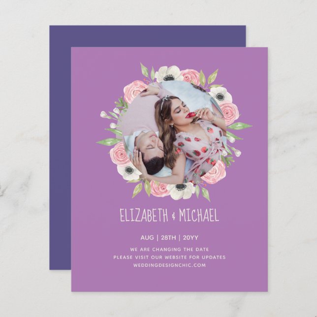 Cheapest PHOTO Change The Date Floral Wreath (Front/Back)