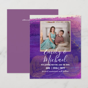 Cheapest PHOTO Save Date Purple Gold Abstract