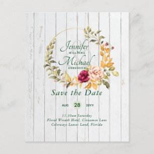 Cheapest Save The Dates Floral Wreath BUDGET