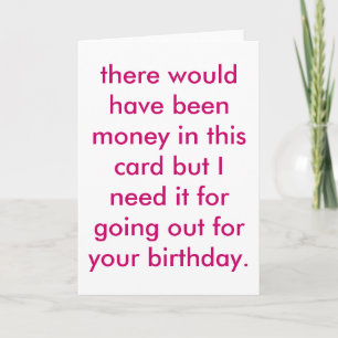 cheapskate birthday. card