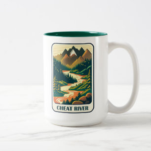 Cheat River West Virginia Colours Two-Tone Coffee Mug