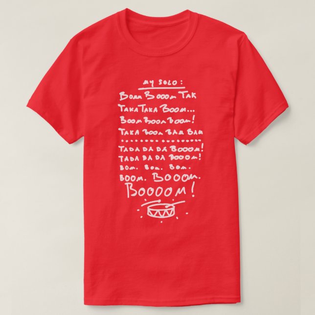 Cheat Sheet for Drummers white T-Shirt (Design Front)