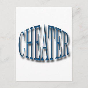 Cheater blue postcard