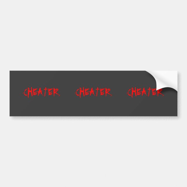CHEATER      CHEATER      CHEATER BUMPER STICKER (Front)