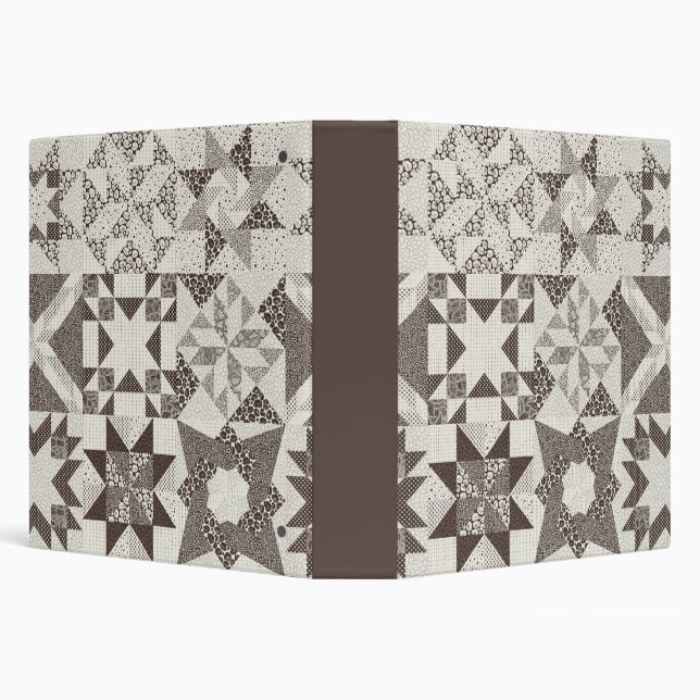 Cheater Traditional Patchwork Stars Quilt Black Binder (Background)