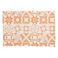 Cheater Traditional Patchwork Stars Quilt Orange