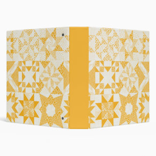 Cheater Traditional Patchwork Stars Quilt White Binder
