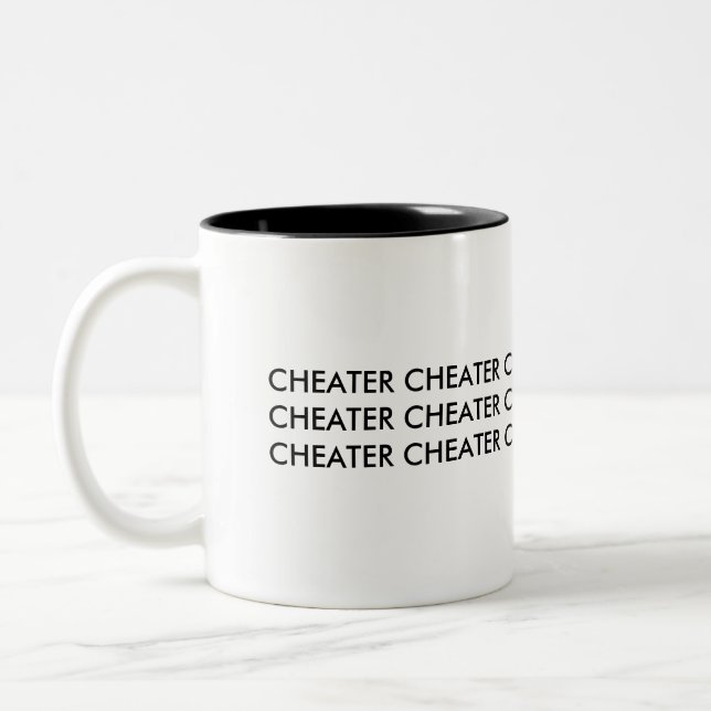 CHEATER Two-Tone COFFEE MUG (Left)