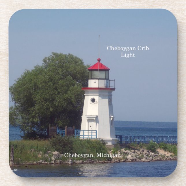 Cheboygan Crib Light set o f 6 plastic coasters (Front)