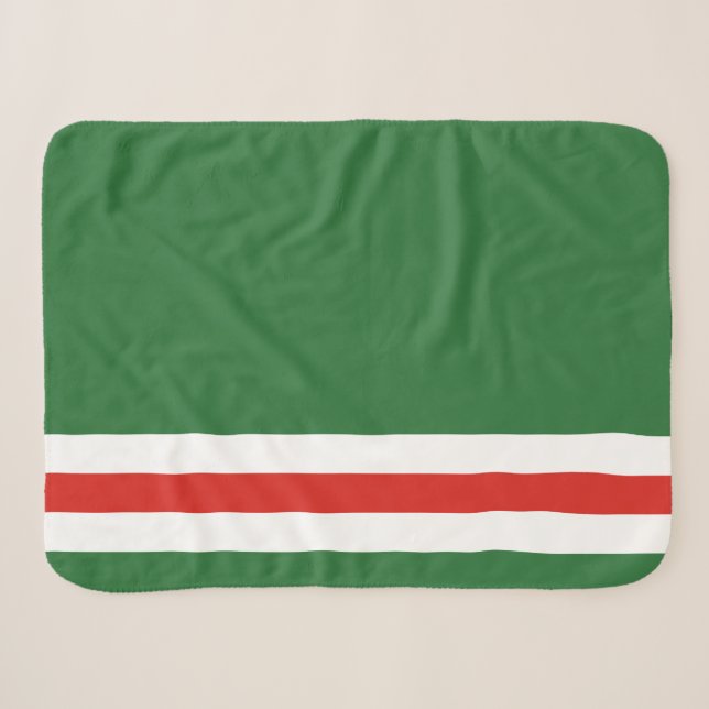 Chechen Republic of Ichkeria Flag Sherpa Blanket (Front (Horizontal))