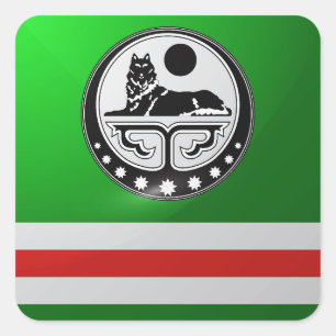 Chechen square glossy flag sticker