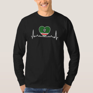 Chechnya Chechen Chechnyan Heartbeat Heart T-Shirt
