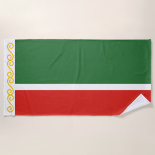 Chechnya Flag Beach Towel