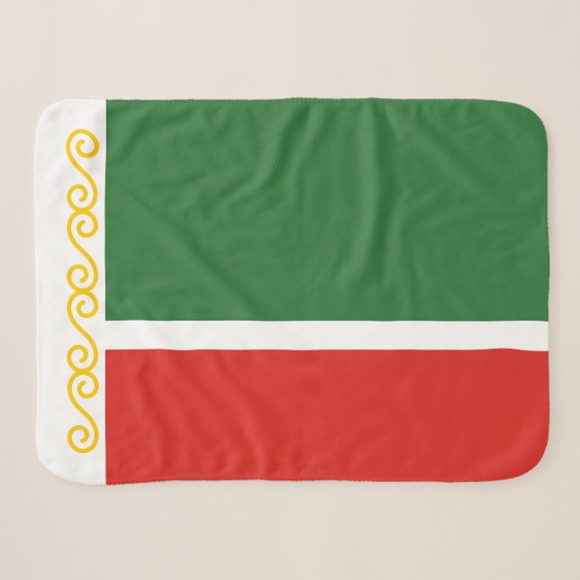 Chechnya Flag Sherpa Blanket (Front (Horizontal))