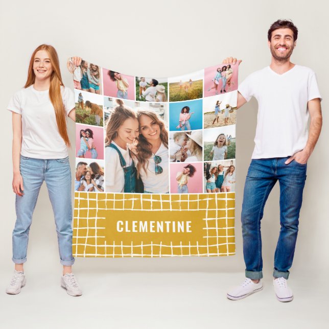 Check 16 photo modern minimal mustard chic simple fleece blanket (In Situ)