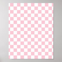 Check Baby Pink And White Chequerboard Pattern