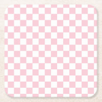 Check Baby Pink And White Chequerboard Pattern