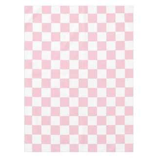 Check Baby Pink And White Chequerboard Pattern Tablecloth
