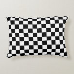 Check Black White Chequered Pattern Chequerboard Accent Pillow<br><div class="desc">Chequered Pattern – Black and white chequerboard.</div>