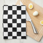 Check Black White Chequered Pattern Chequerboard Kitchen Towel<br><div class="desc">Chequered Pattern – Black and white chequerboard.</div>