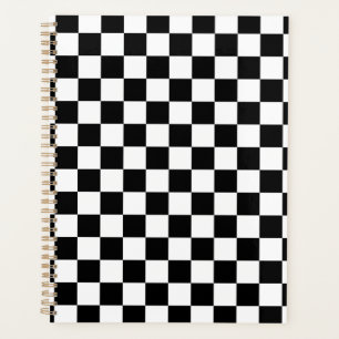 Check Black White Chequered Pattern Chequerboard Planner