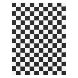 Check Black White Chequered Pattern Chequerboard Tablecloth