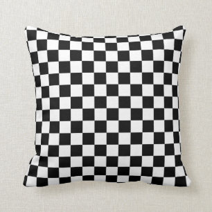 Check Black White Chequered Pattern Chequerboard Throw Pillow
