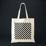 Check Black White Chequered Pattern Chequerboard Tote Bag<br><div class="desc">Chequered Pattern – Black and white chequerboard.</div>
