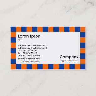 Check Border - Blue and Orange Business Card
