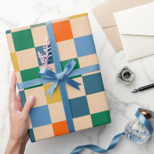 Check Checked Checkered Multi-Color Pattern Wrapping Paper