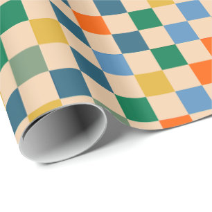 Check Checked Chequered Multi-Colour Pattern Wrapping Paper