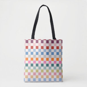 Check Colourful Chequered Pattern Chequerboard Tote Bag