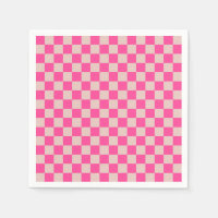 Check Coral Pink Chequered Pattern Chequerboard