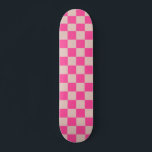 Check Coral Pink Chequered Pattern Chequerboard Skateboard<br><div class="desc">Chequered Pattern – Coral pink and salmon chequerboard.</div>