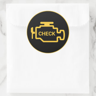 Check Engine Light Classic Round Sticker