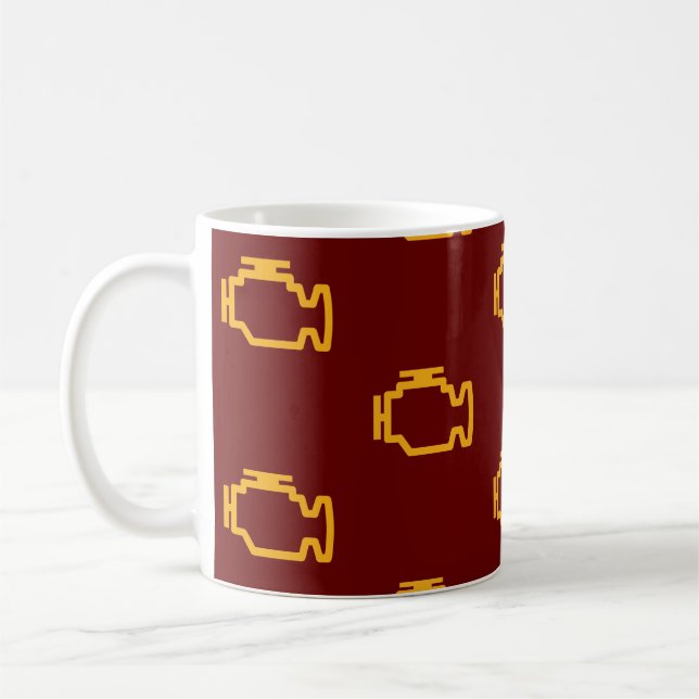  check engine light mechanic auto coffee mug (Left)