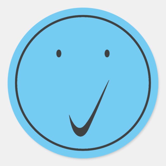 Check face - Tick/Black. Classic Round Sticker (Front)