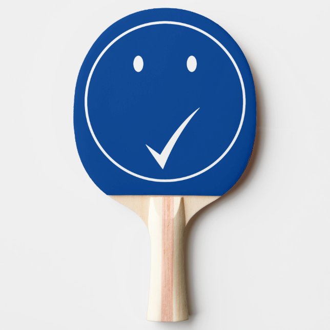 Check face - Tick C01/White. Ping Pong Paddle (Front)