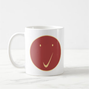 Check face - Tick, Cr/Red. Coffee Mug