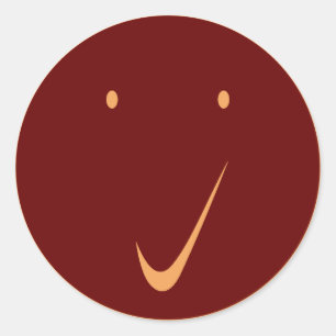 Check face - Tick/Orange. Rectangular Sticker