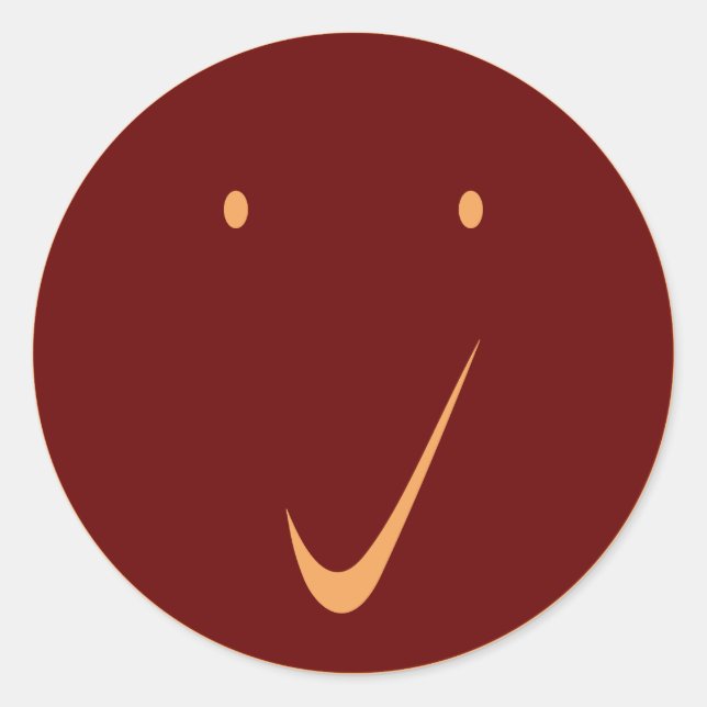 Check face - Tick/Orange. Rectangular Sticker (Front)