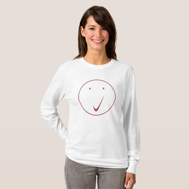 Check face - Tick/Red. T-Shirt (Front Full)