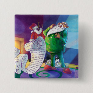 Check it Twice Santa 2 Inch Square Button