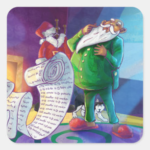 Check it Twice Santa Square Sticker