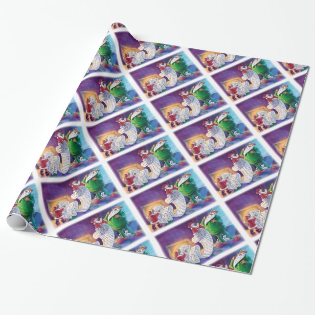 Check it Twice Santa Wrapping Paper (Unrolled)