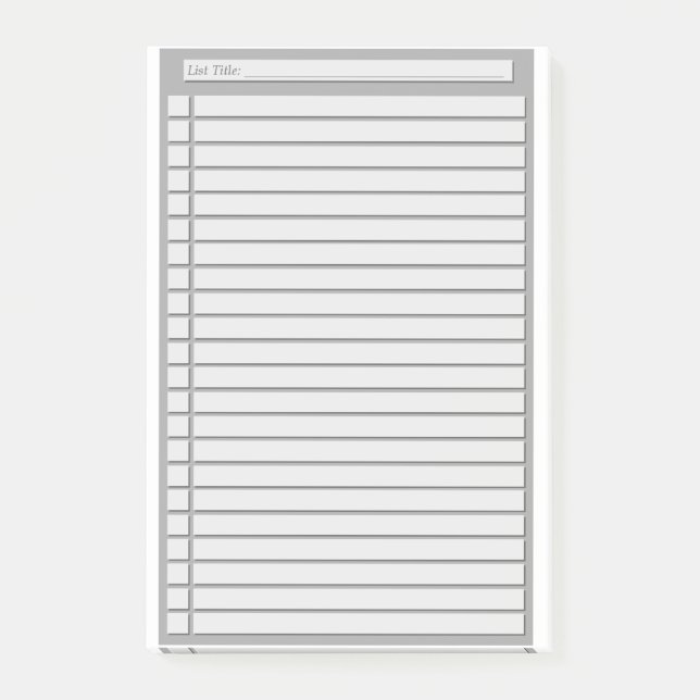 Check List (custom colour) Post-it Notes (Front)