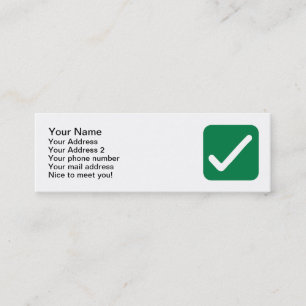 Check mark mini business card