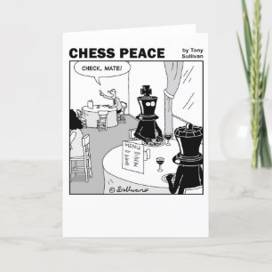 Check Mate Chess Peace cartoon Card